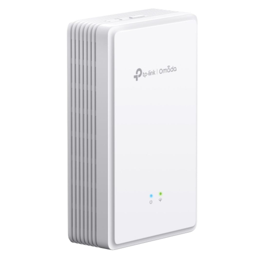 TP-Link EAP615GP-Wall Omada AX1800 Wi-Fi 6 Wall Plate GPON Access Point, 574Mbps at 2.4 GHz + 1201 Mbps at 5 GHz, AC Power, 4—Internal Antennas, MU-M