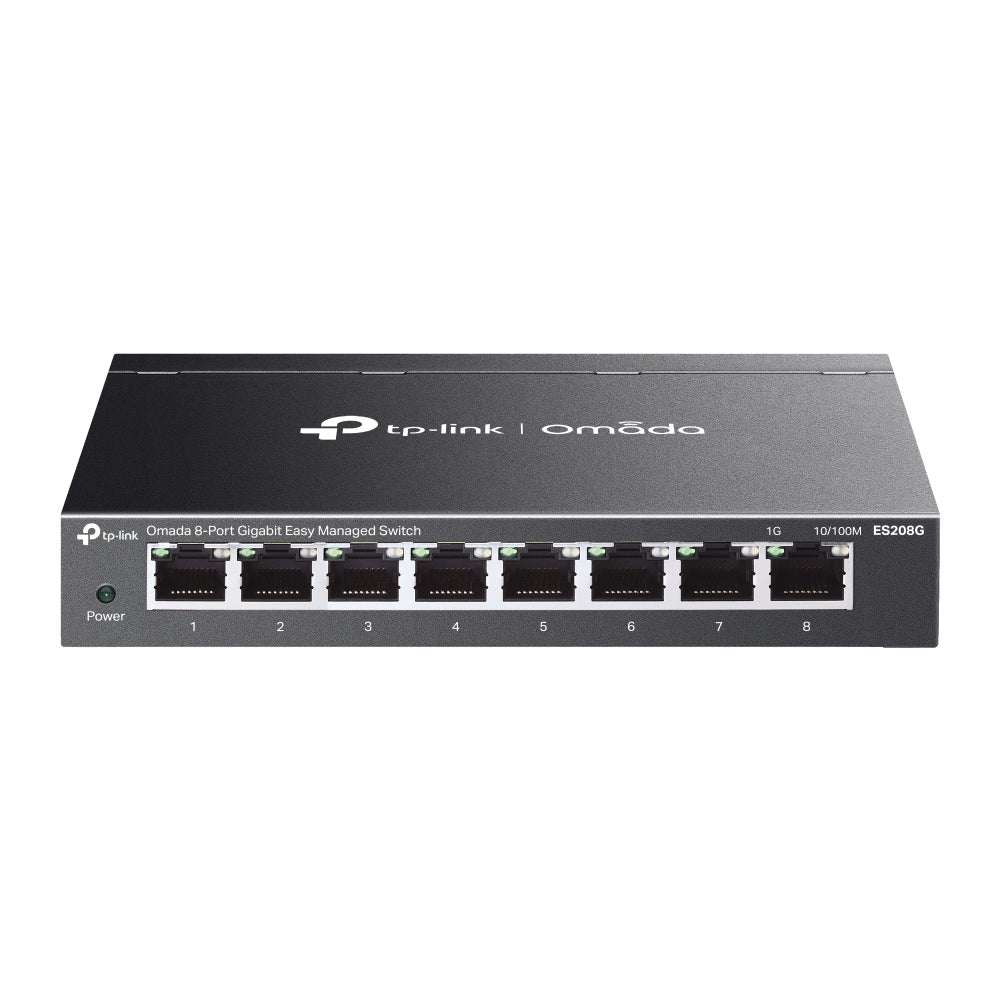 TP-Link ES208G Omada 8-Port Gigabit Easy Managed Switch, Flow Control, Loopback Detection, Port Isolation, Port Mirroring, LAG, VLAN, IGMP Snooping, Q