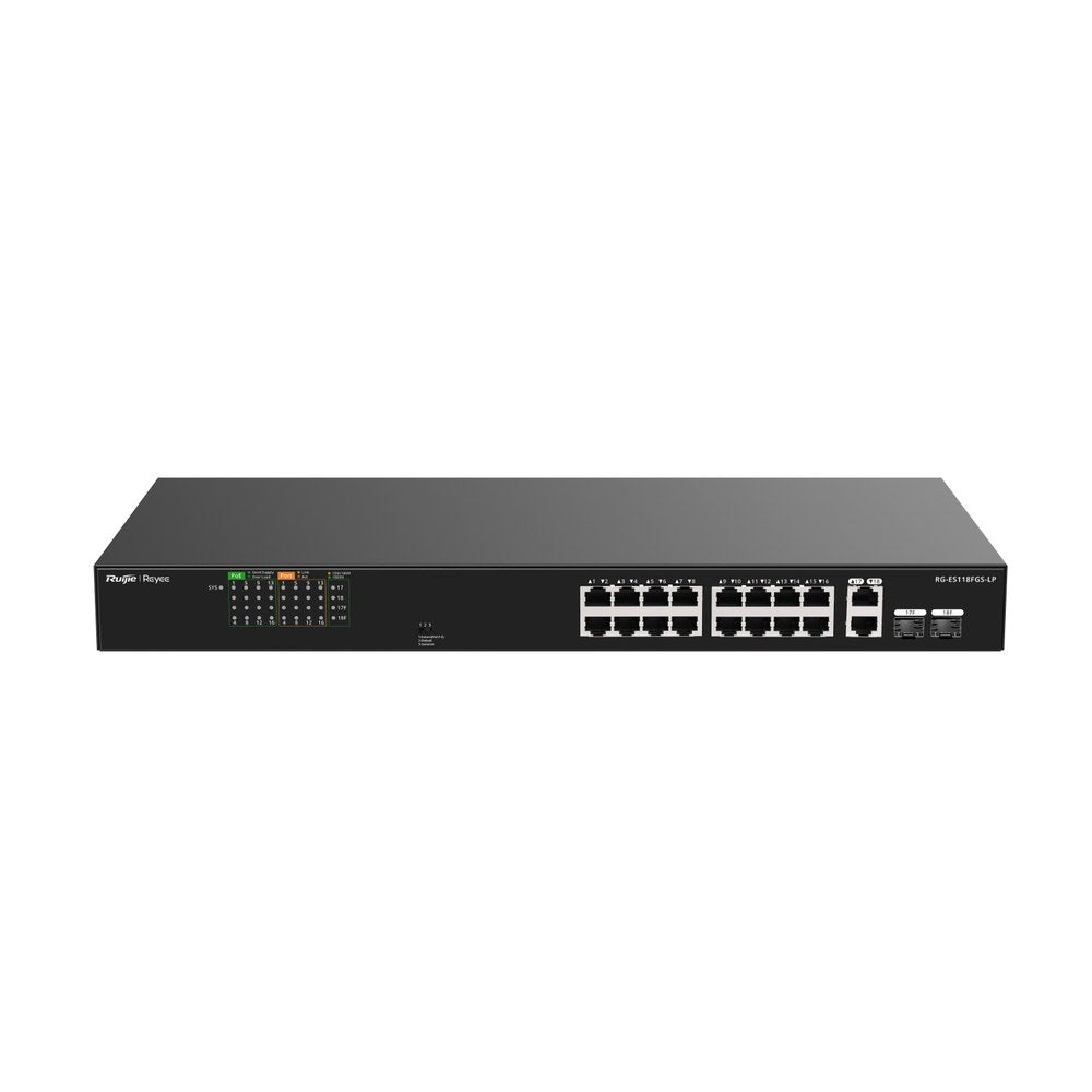 RG-ES118FGS-LP - Ruijie Reyee 16 Fast Ethernet + 2 Gigabit SFP Combo Unmanaged Switch with 16 Port PoE+ 120W PoE Budget (2)