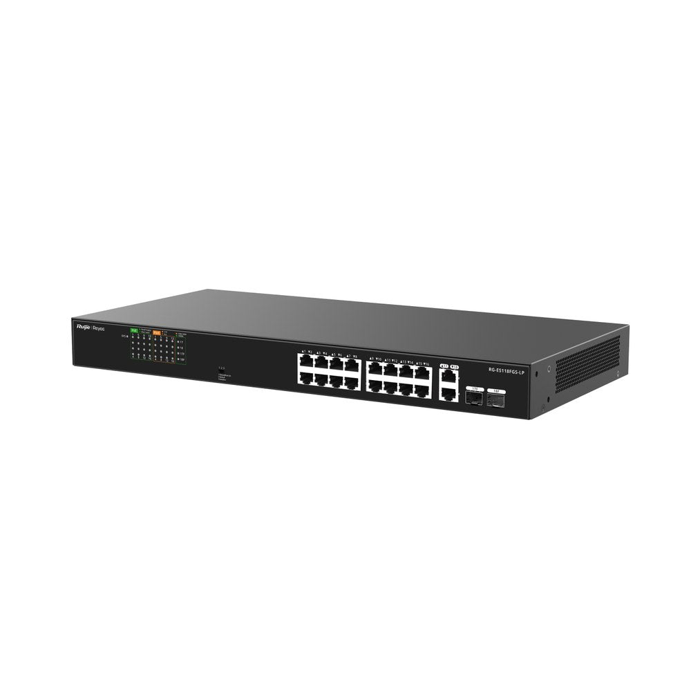 RG-ES118FGS-LP - Ruijie Reyee 16 Fast Ethernet + 2 Gigabit SFP Combo Unmanaged Switch with 16 Port PoE+ 120W PoE Budget (3)