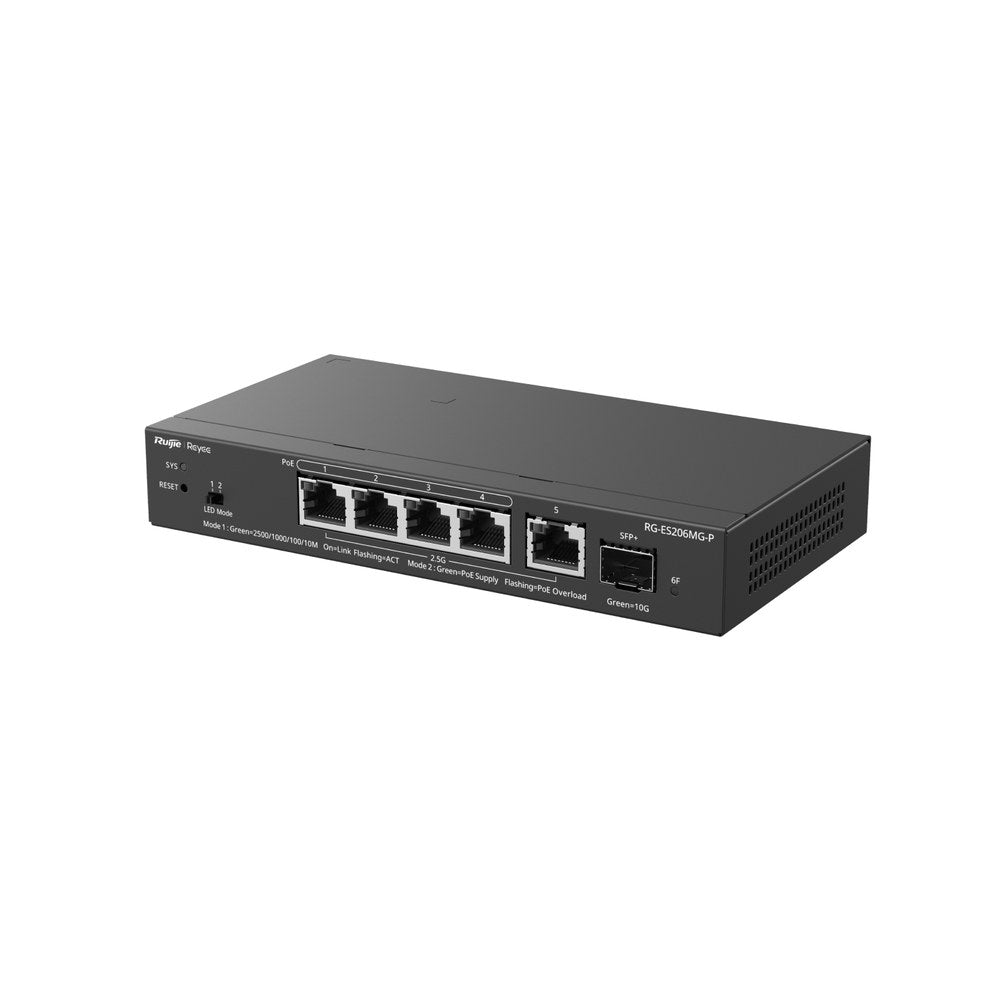 RG-ES206MG-P - Ruijie Reyee ES206MG-P 4-Port 2.5G PoE+ with 1 x 2.5G Port and 1 x SFP+ Port Cloud Managed Switch, 70 W (3)