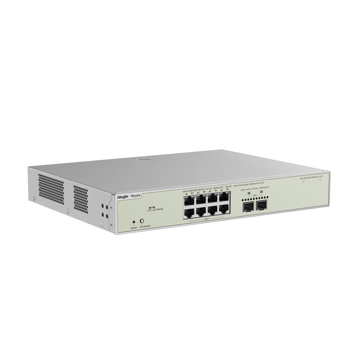 Ruijie Reyee RG-NBS5300-8MG2XS-UP L3 Managed Switch, 8-Port 2.5 Gbps PoE++, 2-Port 10 Gbps SFP+, 370 W PoE power budget