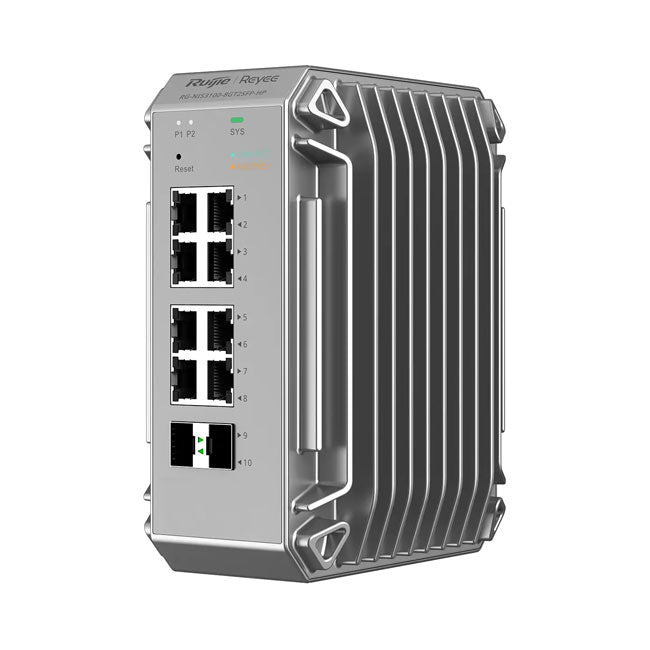 Ruijie Reyee RG-NIS3100-8GT2SFP-HP Industrial Managed Switch, 8-Port Gigabit PoE/PoE+, 2-Port SFP, 240W PoE Power budget