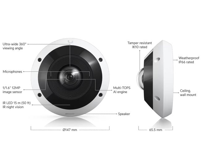 UVC-G6-Pro-360-W Ubiquiti UniFi Protect Camera G6 Pro 360 (White)