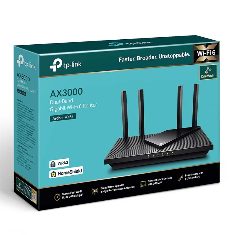 ARCHER AX55 TP-Link AX3000 Dual Band Gigabit Wi-Fi 6 Router