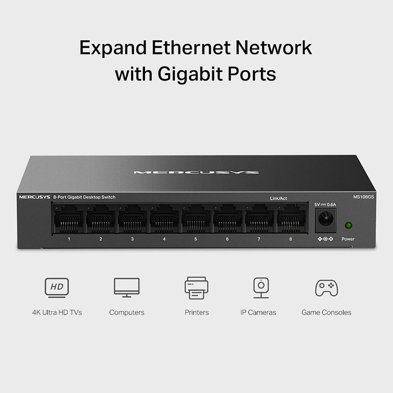 MS108GS Mercusys 8-Port Gigabit Desktop Switch