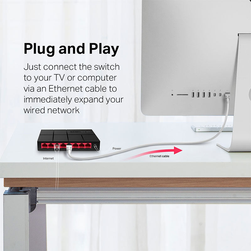 MS108G Mercusys 8-Port 10/100/1,000 Mbps Desktop Switch