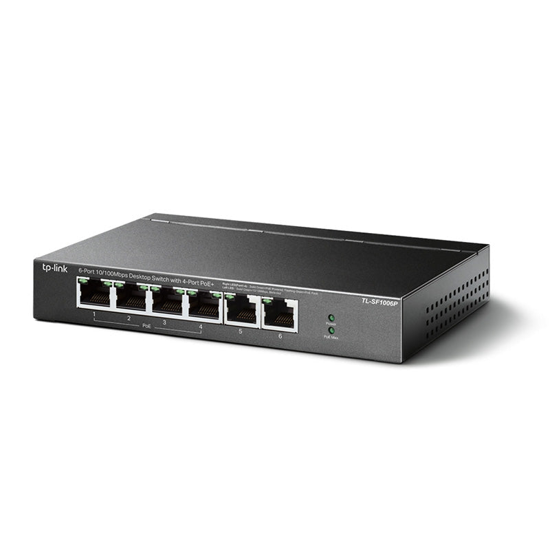 TL-SF1006P TP-Link 6-Port 10/100Mbps Desktop Switch with 4-Port PoE+
