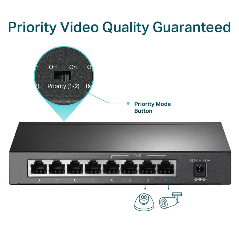 TL-SF1008P TP-Link 8-Port 10/100Mbps Desktop Switch 4-Port PoE