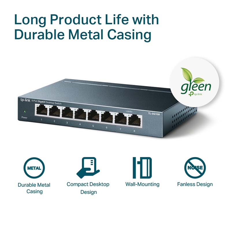 TL-SG108 TP-Link 8-Port 10/100/1000Mbps Desktop Switch