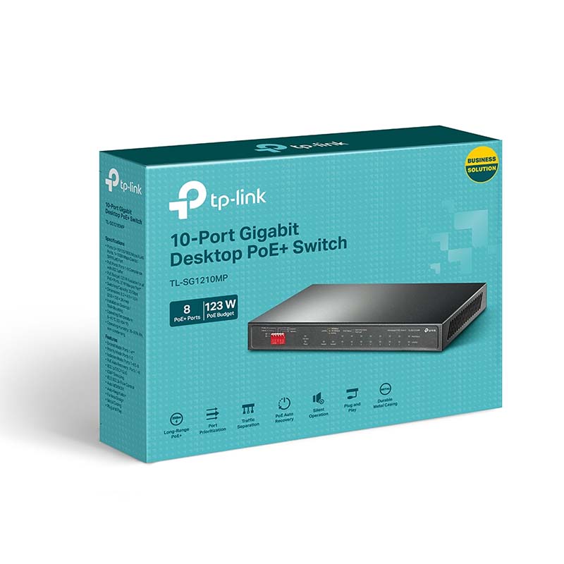 TL-SG1210MP TP-Link 10-Port Gigabit Desktop Switch with 8-Port PoE+