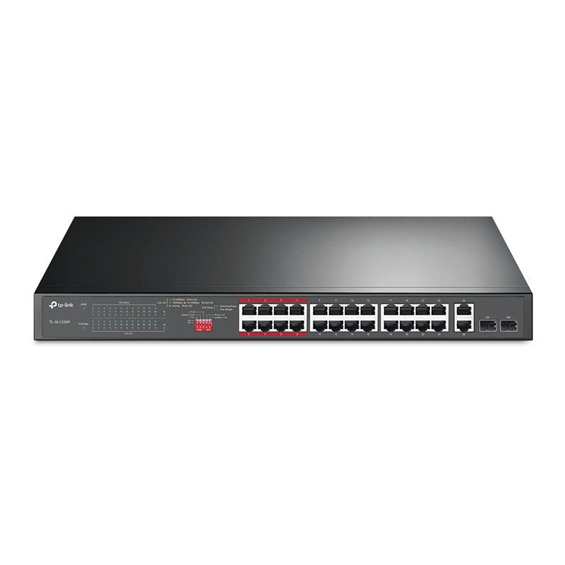 TL-SL1226P TP-Link 24-Port 10/100Mbps + 2-Port Gigabit Unmanaged PoE+ Switch
