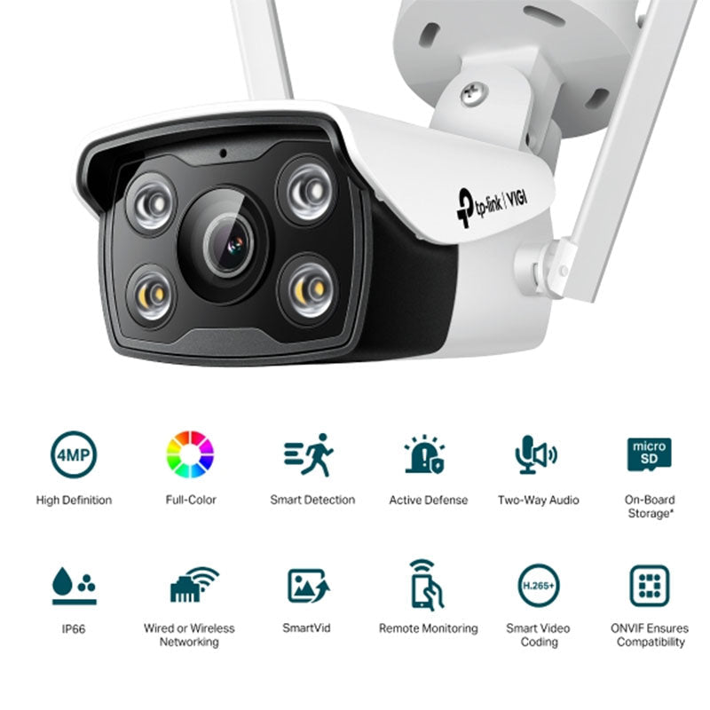 VIGI C340-W TP-Link VIGI 4MP Outdoor Full-Colour Wi-Fi Bullet Network Camera
