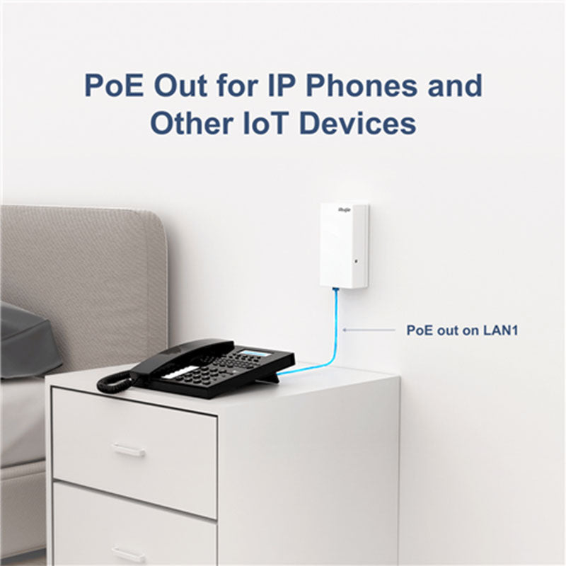 RG-AP180P-L Ruijie Wall Mount Wireless 6 Access Point (No PoE Injector)