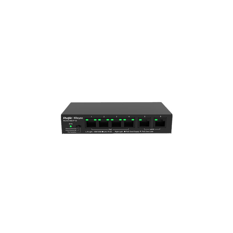 RG-ES106D-P V2 Ruijie Reyee 6 Port 100Mb/s Switch