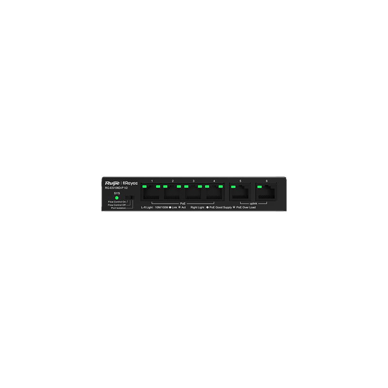 RG-ES106D-P V2 Ruijie Reyee 6 Port 100Mb/s Switch