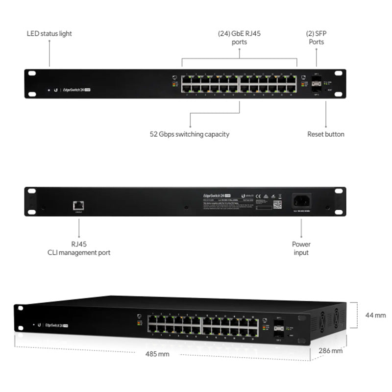 ES-24-250W Ubiquiti UISP EdgeSwitch 24 PoE (250W)