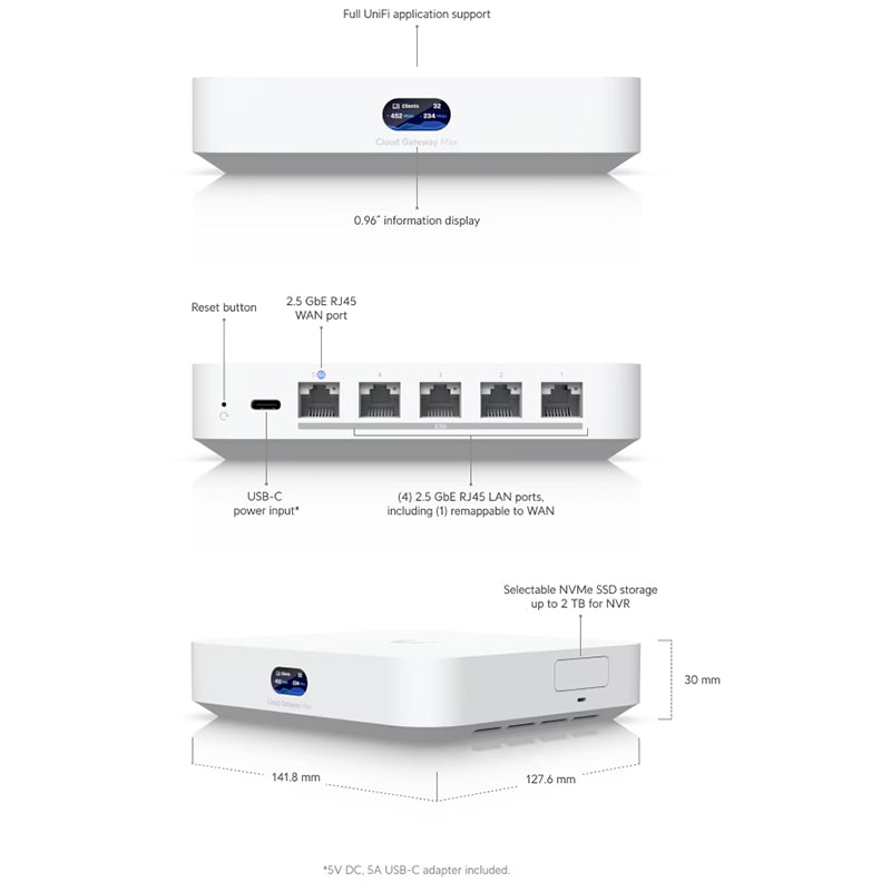 UCG-Max Ubiquiti Cloud Gateway Max (512GB Storage)