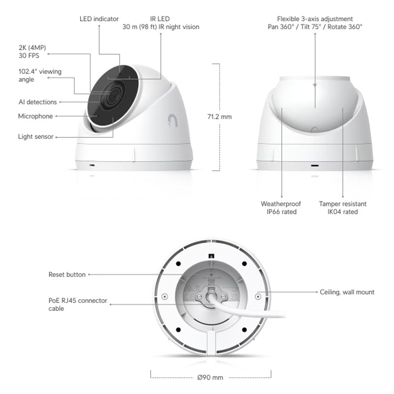 UVC-G5-Turret-Ultra Ubiquiti UniFi Protect Camera G5 Turret Ultra