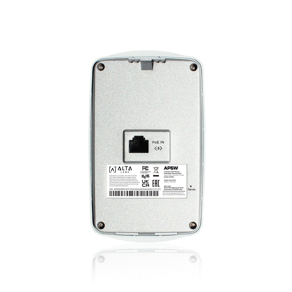 AP6W - Alta Labs 4-Stream Wall Mount Enterprise WiFi 6 Access Point