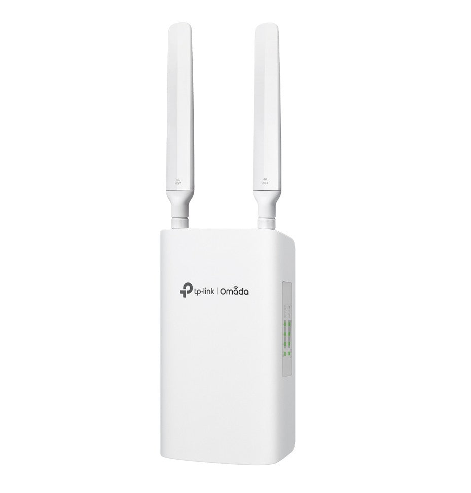TP-Link ER703WP-4G-Outdoor Omada 4G+ Cat6 AX3000 Wi-Fi 6 Outdoor/Indoor Gateway, 574Mbps at 2.4 GHz + 2402 Mbps at 5 GHz (HE160) Wi-Fi Speed, 300 Mbps