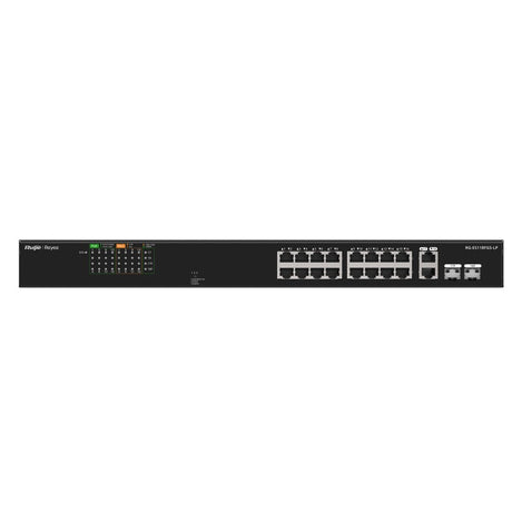 RG-ES118FGS-LP - Ruijie Reyee 16 Fast Ethernet + 2 Gigabit SFP Combo Unmanaged Switch with 16 Port PoE+ 120W PoE Budget