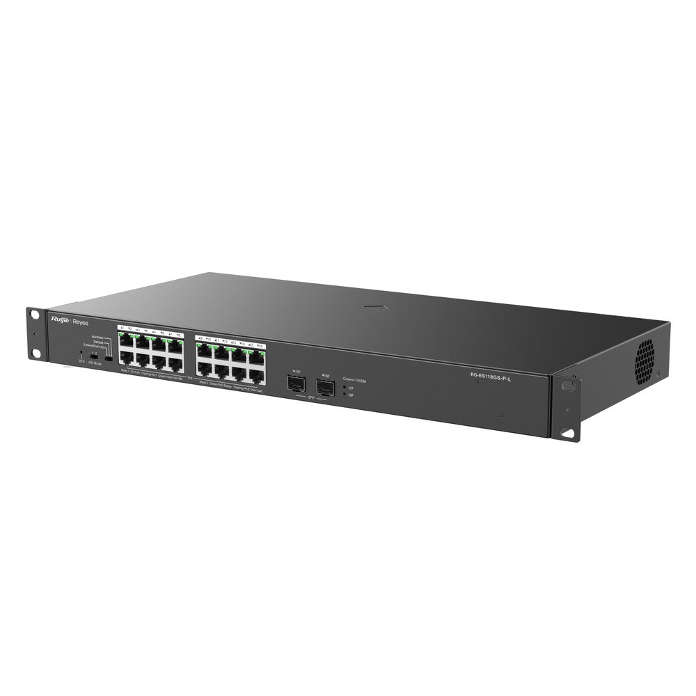 RG-ES118GS-P-L - Ruijie Reyee 16FE + 2SFP Unmanaged Switch with 16 Port PoE+, 247W PoE Budget (2)