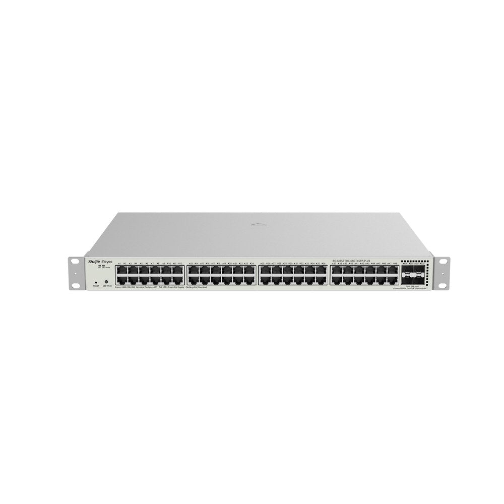 RG-NBS3100-48GT4SFP-P-V2 - Ruijie Reyee 48 Port Gigabit Layer 2 Managed PoE+ Switch 370W 48x GE + 4x SFP 5 Year Warranty