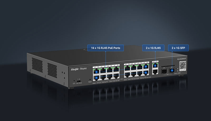 RG-ES220GS-P Ruijie Reyee 20 Port (16 Port PoE+) Switch