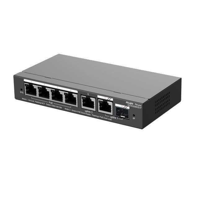 Ruijie RG-ES206GS-P, 6-Port Gigabit Smart Cloud Managed PoE Switch