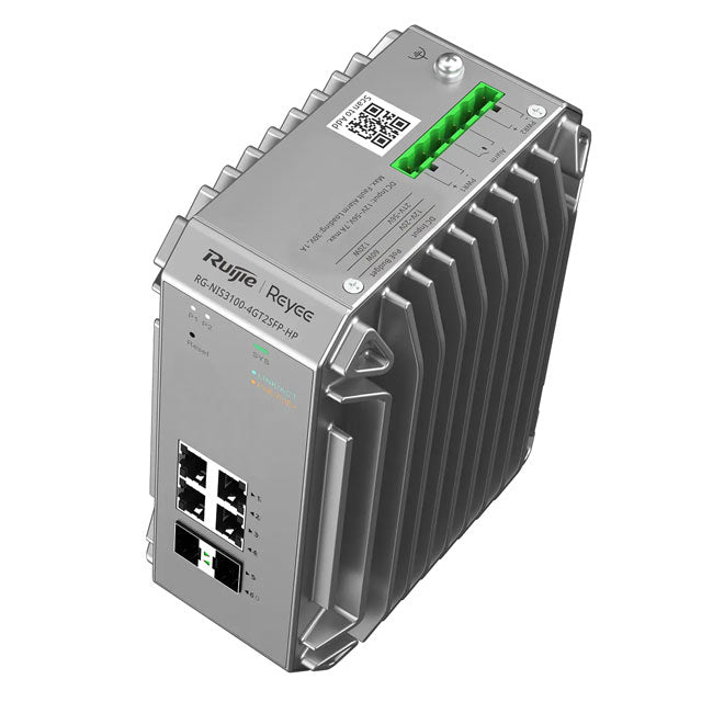 Ruijie  Reyee RG-NIS3100-4GT2SFP-HP Industrial Managed Switch, 4-Port Gigabit PoE/PoE+, 2-Port SFP, 120W PoE Power budget