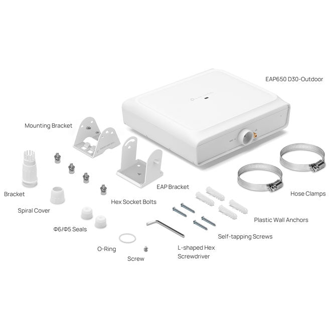 TP-Link EAP650 D30-Outdoor AX3000 Indoor/Outdoor WiFi 6 Access Point