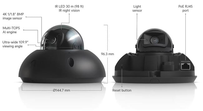 UVC-G6-Dome-B Ubiquiti UniFi Protect Camera G6 Dome (Black)