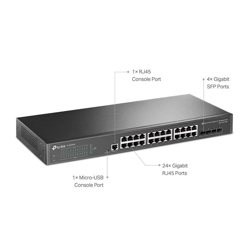 TL-SG3428 TP-Link JetStream 24-Port Gigabit L2 Managed Switch