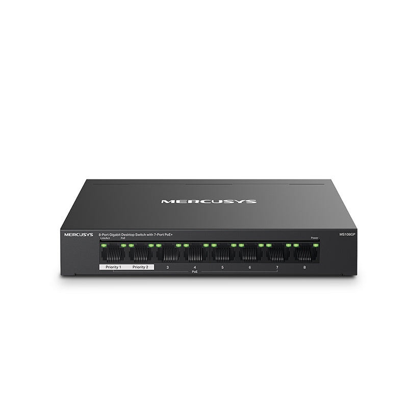 MS108GP Mercusys 8-Port Gigabit Desktop Switch with 7-Port PoE+