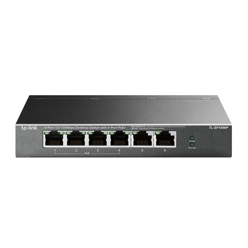 TL-SF1006P TP-Link 6-Port 10/100Mbps Desktop Switch with 4-Port PoE+
