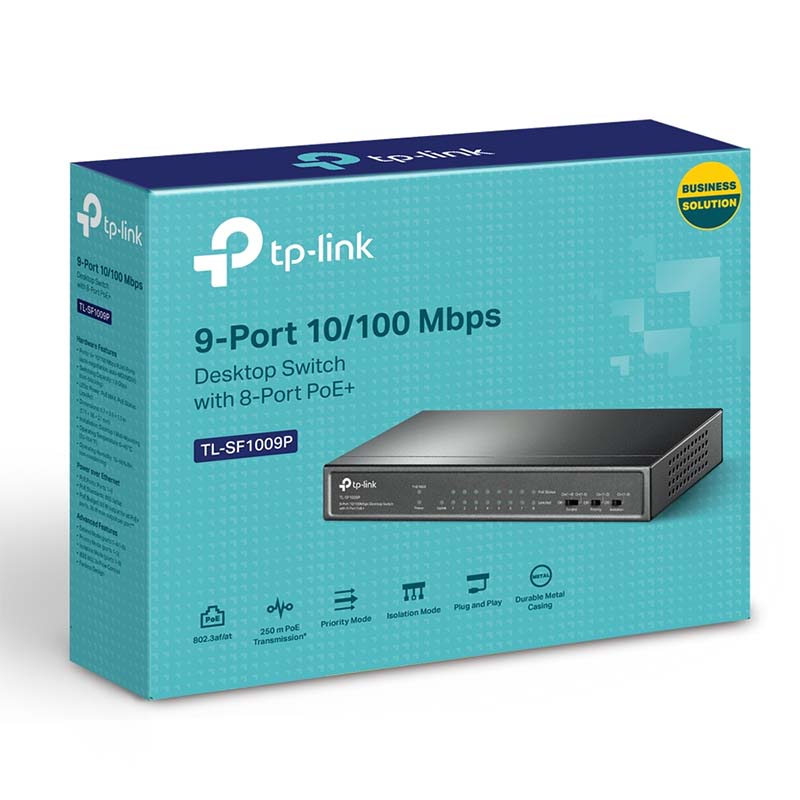 TL-SF1009P TP-Link 9-Port 10/100Mbps Desktop Switch with 8-Port PoE+