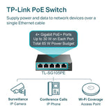 TL-SG105PE TP-Link 5-Port Gigabit Easy Smart Switch with 4-Port PoE+
