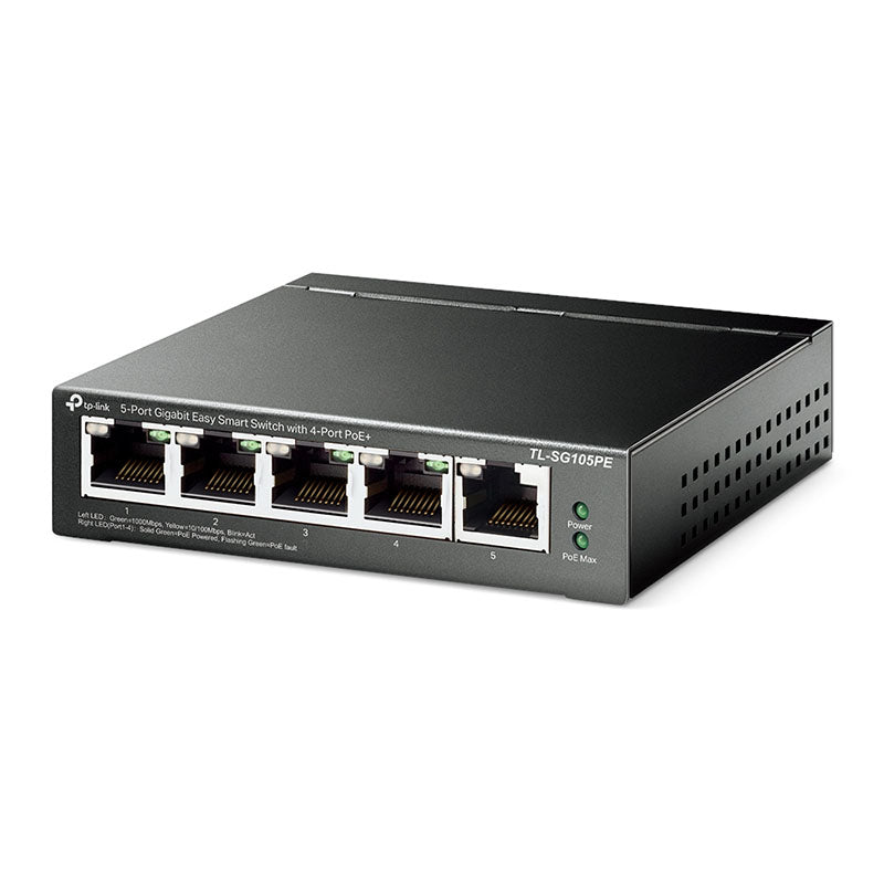 TL-SG105PE TP-Link 5-Port Gigabit Easy Smart Switch with 4-Port PoE+