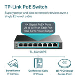 TL-SG108PE TP-Link 8-Port Gigabit Easy Smart Switch with 4-Port PoE+