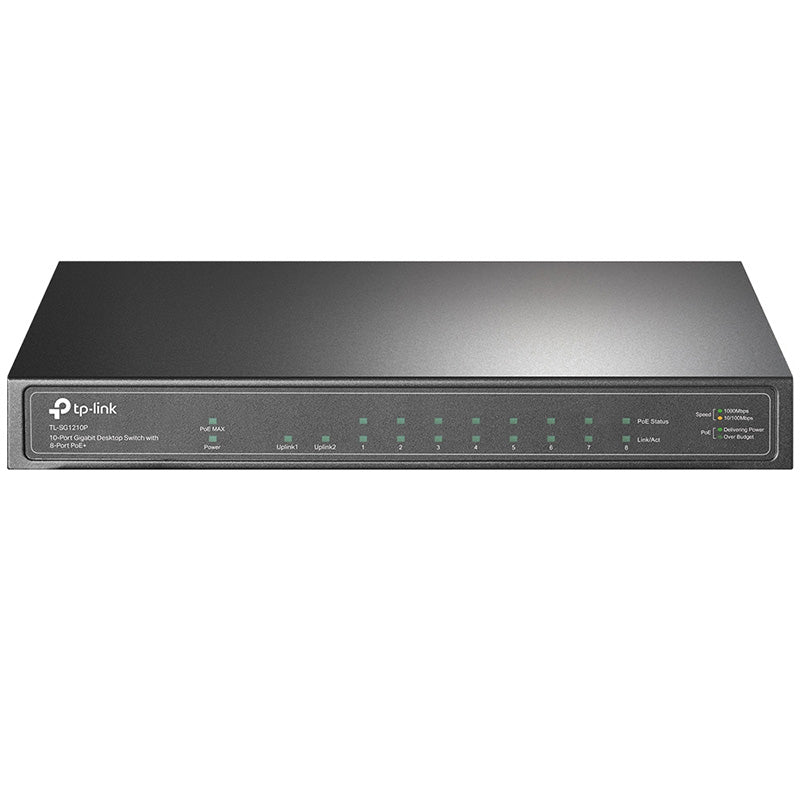 TL-SG1210P TP-Link 10-Port Gigabit Desktop Switch with 8-Port PoE+
