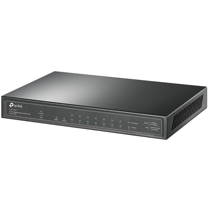 TL-SG1210P TP-Link 10-Port Gigabit Desktop Switch with 8-Port PoE+