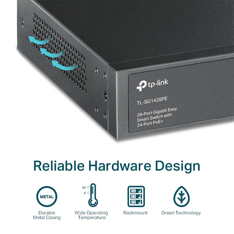 TL-SG1428PE TP-Link 28-Port Gigabit Easy Smart Switch with 24-Port PoE+