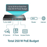 TL-SL1226P TP-Link 24-Port 10/100Mbps + 2-Port Gigabit Unmanaged PoE+ Switch