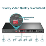 TL-SL1226P TP-Link 24-Port 10/100Mbps + 2-Port Gigabit Unmanaged PoE+ Switch