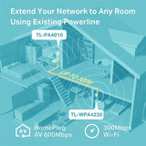 TL-WPA4220 KIT TP-Link 300Mbps AV600 Wi-Fi Powerline Extender Starter Kit