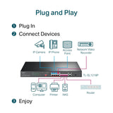 TL-SL1218P TP-Link 16-Port 10/100Mbps + 2-Port Gigabit Rackmount Switch with 16-Port PoE+