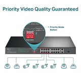 TL-SL1218P TP-Link 16-Port 10/100Mbps + 2-Port Gigabit Rackmount Switch with 16-Port PoE+